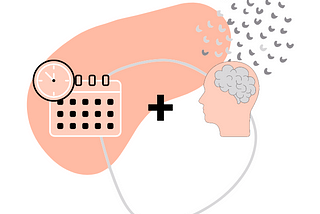 Illustration of a calendar, clock plus brain suggesting the passage of time and accumulation of knowledge