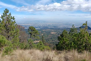 The view of the city on the way to the summit of Ajusco