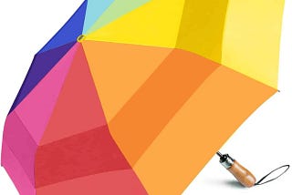 Large Vented Rainbow Umbrella With Logo