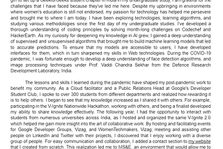 Statement of Purpose for Grad School