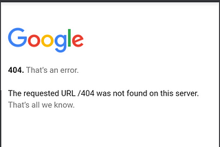 Screen shot of www.google.com/404 page