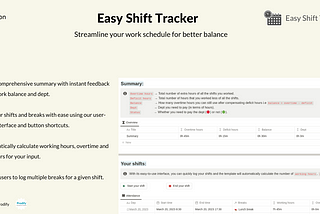 Effortlessly Log Your Shifts and Breaks with Our Working Hours Management Notion Template