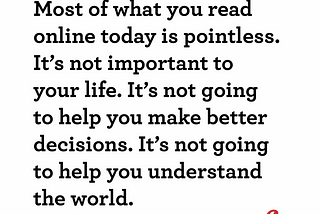 Most of what you’re going to read today is pointless.