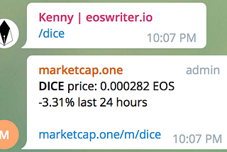 Add price quotes to your Telegram Group in seconds with the marketcap.one bot.