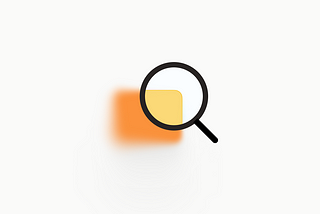 A vector illustration of a magnifying glass focused on a corner of an orange rectangle — Illustration by Ed Orozco