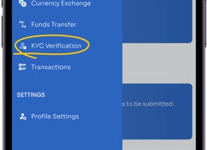 Purse Money KYC Verification option page