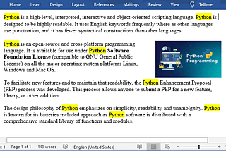 Find and Highlight Text in Word using Python