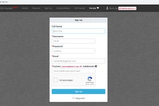XSS Hunter home page