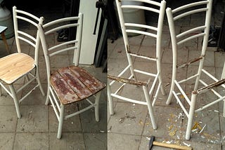 Vyrobte si lavičku ze starých židlí