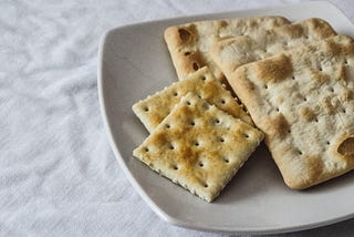 Crackers on a plate