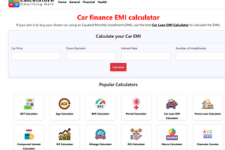 Car finance EMI calculator