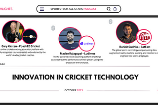 SportsTech Allstars for October: Innovation in CricketTech