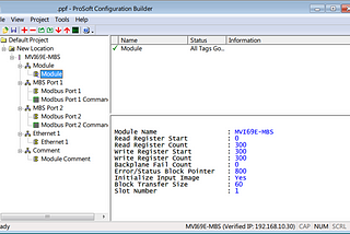 ProSoft Configuration Builder Modbus 通訊參數設定