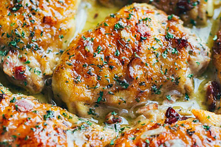 Skillet Chicken with Bacon and White Wine Sauce
