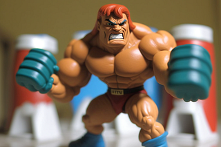 Action figure looking for a fight