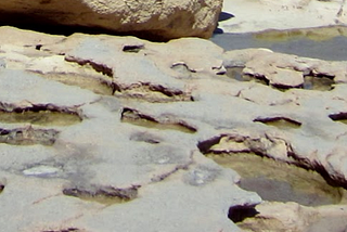 Water pools formed naturally is soft rock