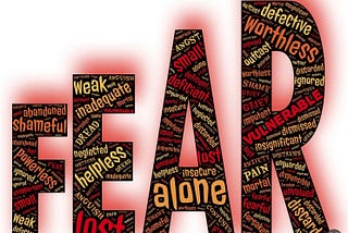 The words Fear and within each letter the associated emotions are listed.