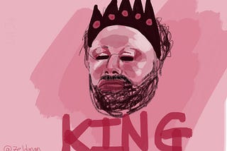Old drawing by Ava Zeldman of her father, Jeffrey Zeldman (“@ zeldman”) as a king.