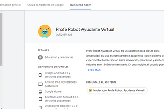 Un voicebot en Google Assistant para mis clases en la universidad