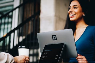 woman smiling with laptop