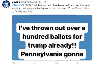 US Election 2020: Amplifying False Voter Tampering Claims Using Screenshots
