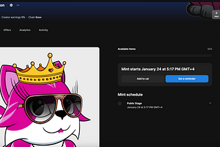 TOSHE NFTs will be live for minting
