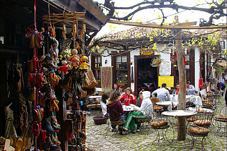 Terrace on the streets of Safranbolu, northern Turkey