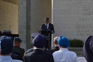 Speech at Memorial Ceremony for Fallen World War II Heroes, Pardesi Khalsa Dharmak Diwan – 100th…