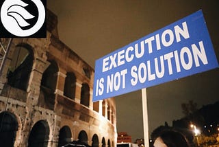 A sign saying “Execution is not solution” during anti-death penalty protest