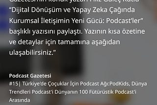 #BLOG | Dijital Dönüşüm ve Yapay Zeka Çağında Kurumsal İletişimin Yeni Gücü: Podcast’ler