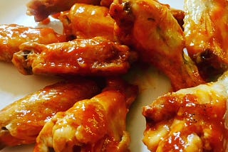 Picture of chicken wings made by author; buffalo wings