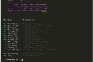 Infoooze — the effective OSINT tool that allow you to find any public information regard any1.