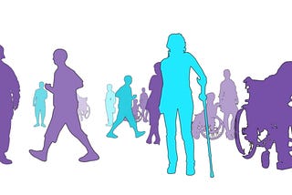 Illustrated silhouettes of people with disabilities.