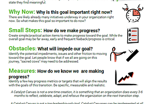 Catalyst Canvas — A great tool for Aligning & Co-Creating Initiatives within your Organization