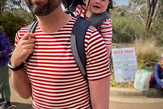 #standingawkwardly at the native plant sale. Everybody is happy in stripes.