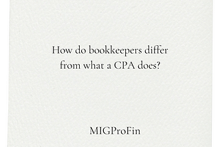 Bookkeepers vs CPA