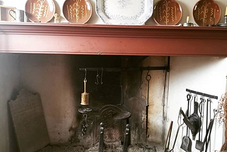 Open hearth inside Craven Hall.