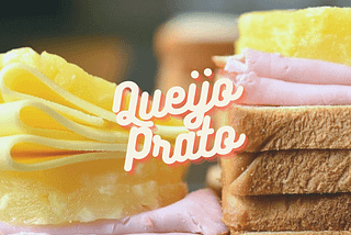 Fatias de queijo, pão e presunto. Título Queijo Prato texto da Laís Novoa Queijista