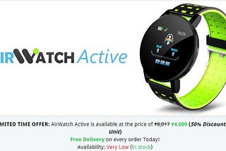 AirWatch Active Smart Watch Are IP67 Certified Waterproof{lLatest Update 2021}