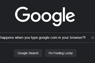 What happens when you type google.com.au in your browser and press Enter?!