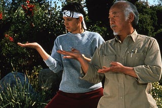 Daniel-san and Mr. Miyagi from Karate Kid