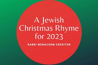 A Jewish Christmas Rhyme for 2023