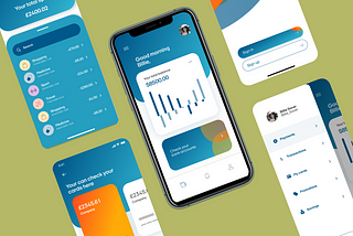 Screen shots of a financial technology app