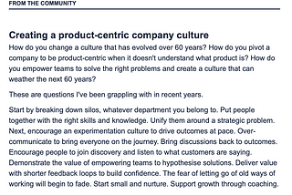 A screenshot of my contribution to the Mind The Product (MTP) Prioritised Newsletter