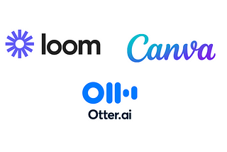 White image of three logos for Loom, Canva and Otter.ai