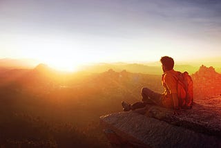 Man at sunset