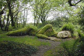 Moss woman at the Lost Gardens of Heligan