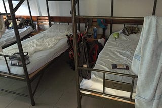 Two lower bunks made for our beds that night — a total of 8 people sleep in this room on 4 bunk beds