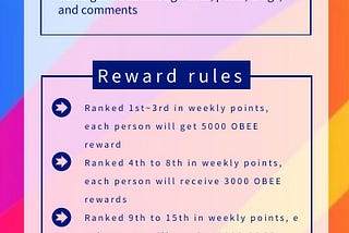 Obee Network’s weekly points ranking activity is hotly launched