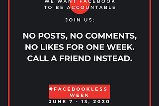 #FacebookLessWeek June 7–13, 2020